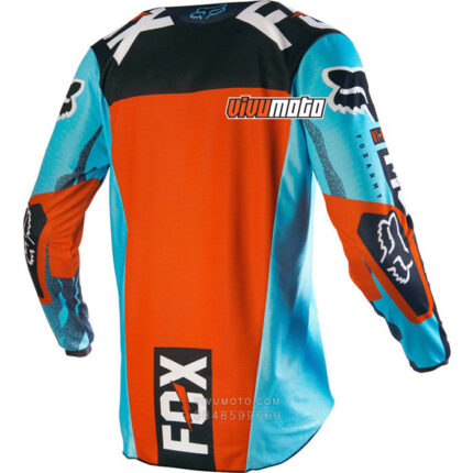 Áo cào cào Fox 180 Vicious xanh lơ, cam