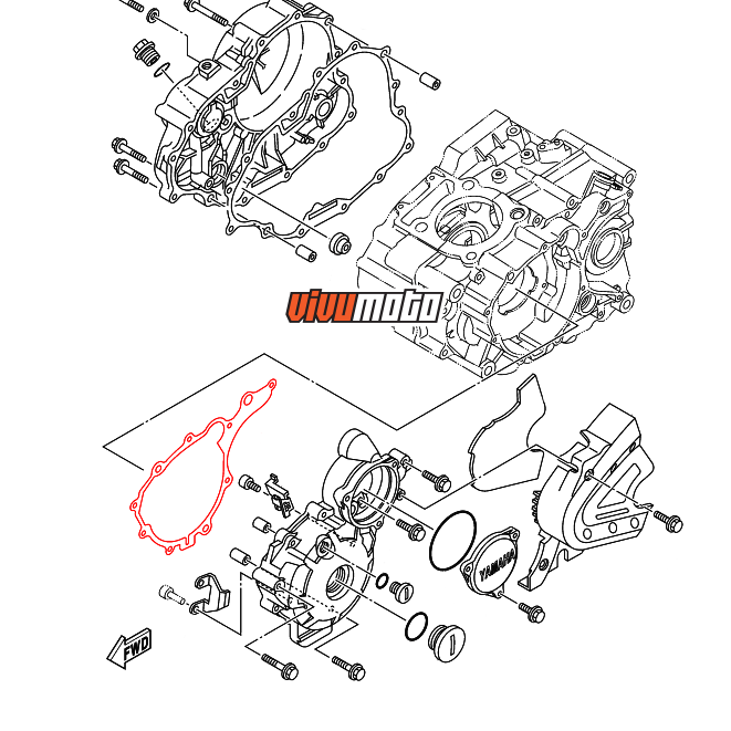 Gioăng/ron nắp máy trái (bưởng điện) Yamaha Tricker (XG250) / Serow 250 (XT250) / XT250X