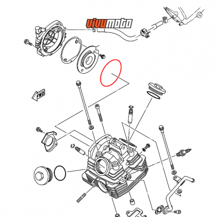 Vòng đệm nắp bên đầu xi lanh Yamaha Tricker (XG250) / Serow 250 (XT250) / XT250X