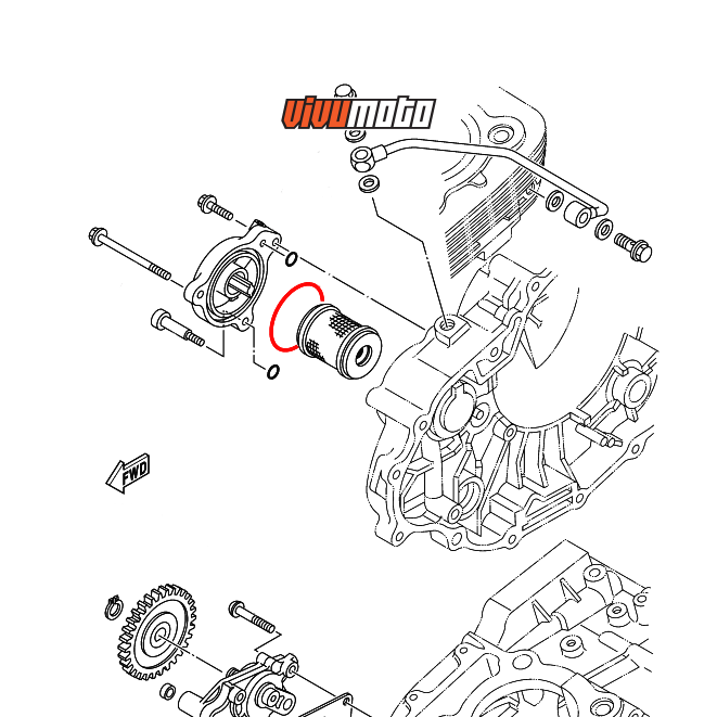 Vòng đệm cao su nắp lọc dầu Yamaha Tricker (XG250) / Serow 250 (XT250) / XT250X
