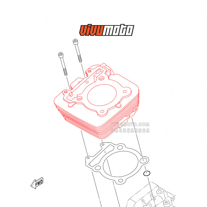 Xi lanh chính hãng Yamaha Tricker (XG250) / Serow 250 (XT250 2005+) / XT250X